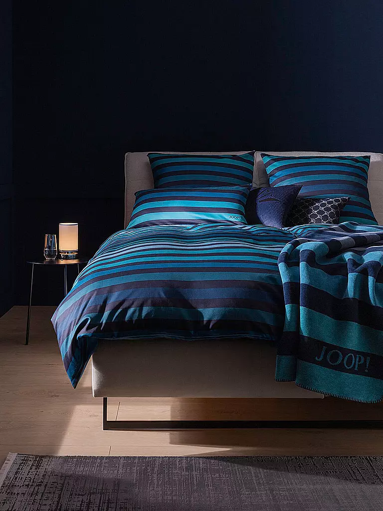 JOOP | Ropa de cama de satén TONE 70x90cm/140x220cm Ocean | Azul oscuro