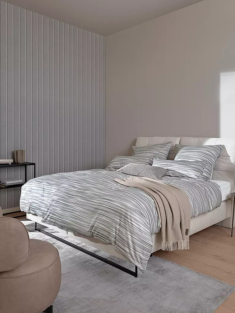 JOOP | Ropa de cama de satén VIVID 2x 70x90cm/200x200cm Stone | Gris