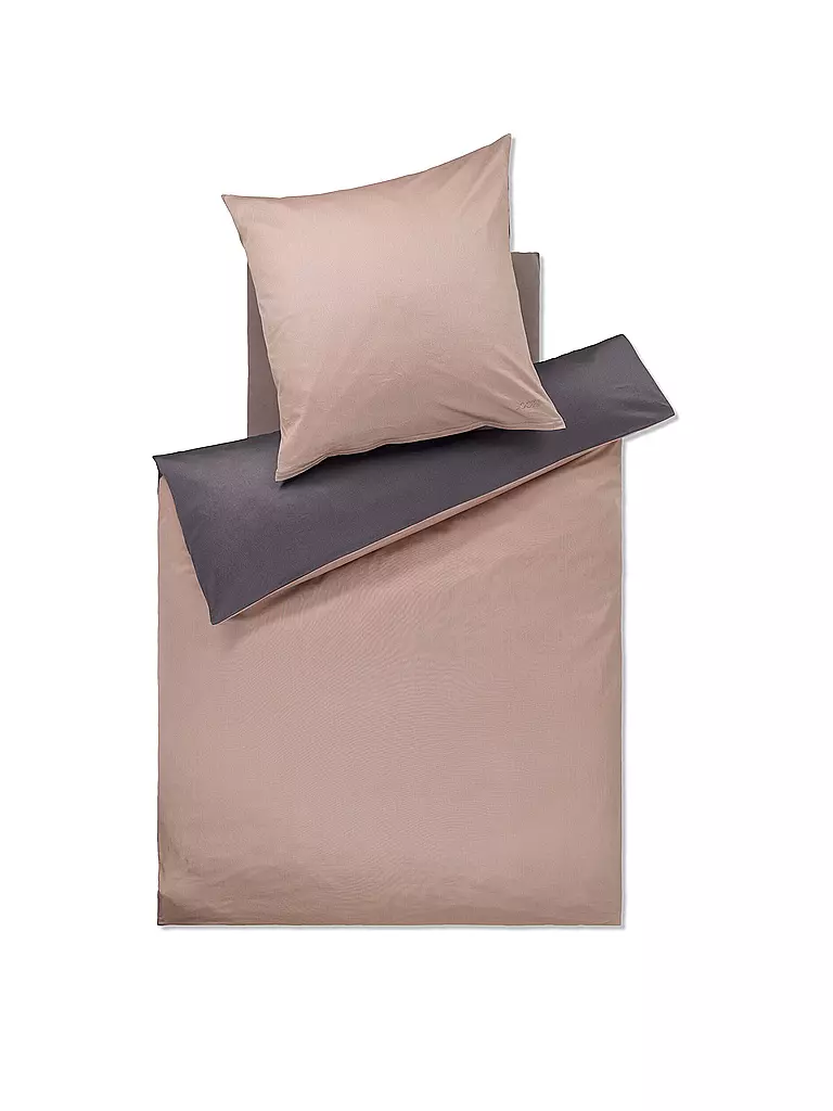 JOOP | Satin Bettwäsche 70x90cm/140x200cm MICRO PATTERN Rose/Grau | Rosa