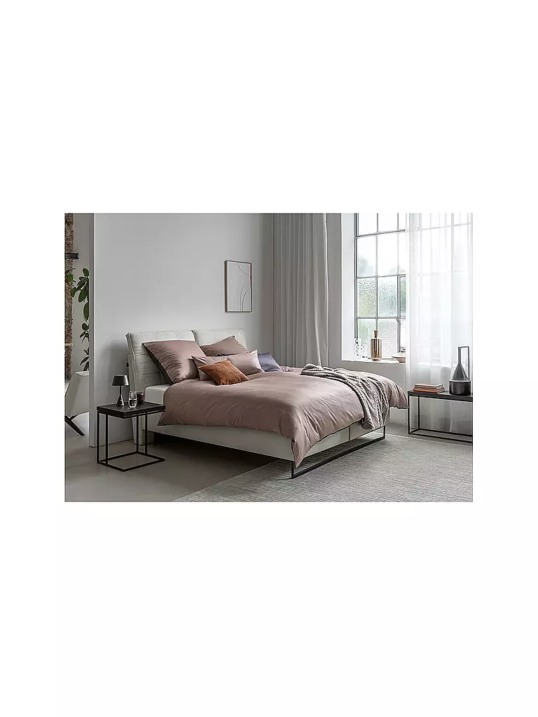 JOOP | Satin Bettwäsche 70x90cm/140x200cm MICRO PATTERN Rose/Grau | Rosa