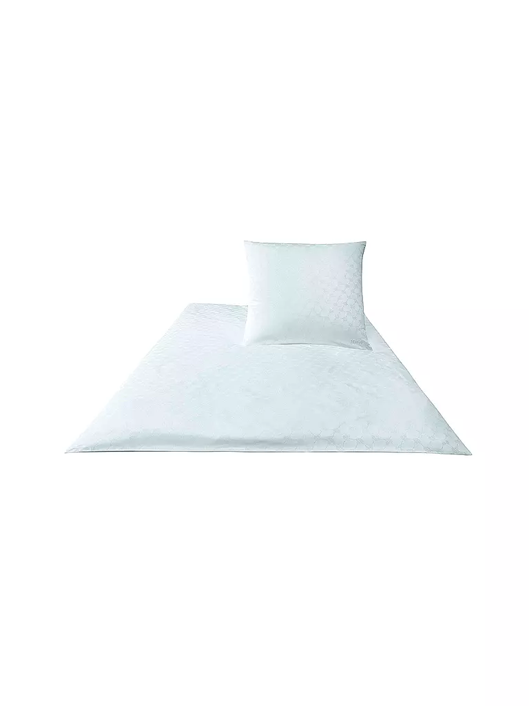 JOOP | Satin Bettwäsche Cornflower 70x90cm / 140x200cm Weiss | Blanco