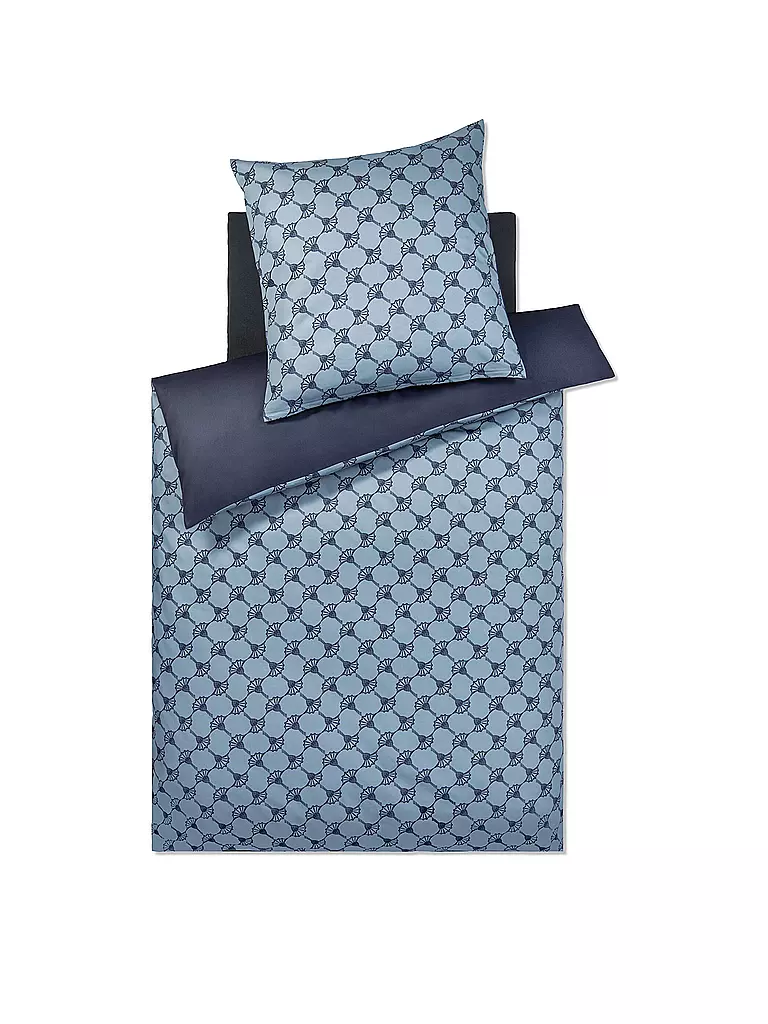 JOOP | Satin Bettwäsche CORNFLOWER DOUBLE  70x90cm/140x200cm Deep Ocean | Azul oscuro