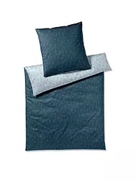 JOOP | Ropa de cama de satén CORNFLOWER GLAM 70x90cm/140x200cm Nature | Azul oscuro