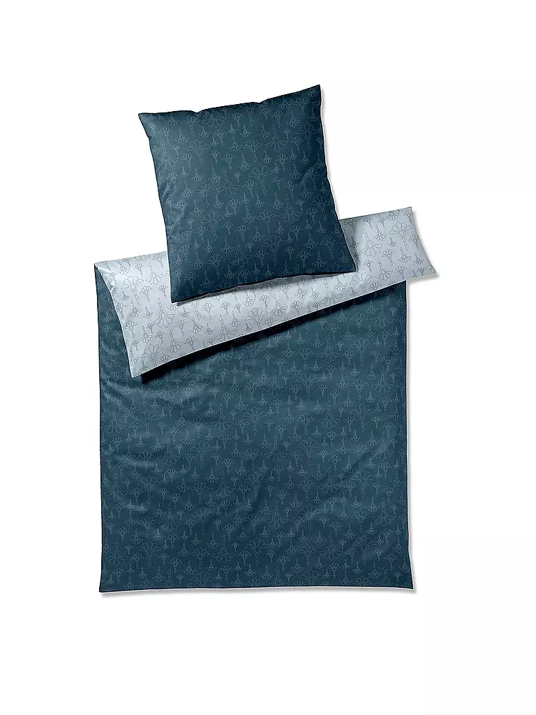 JOOP | Satin Bettwäsche CORNFLOWER GLAM 70x90cm/140x200cm Navy | Azul oscuro