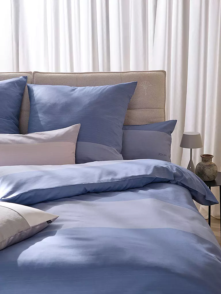 JOOP | Satin Bettwäsche SPLIT 70x90cm / 140x200cm Ocean  | Azul claro