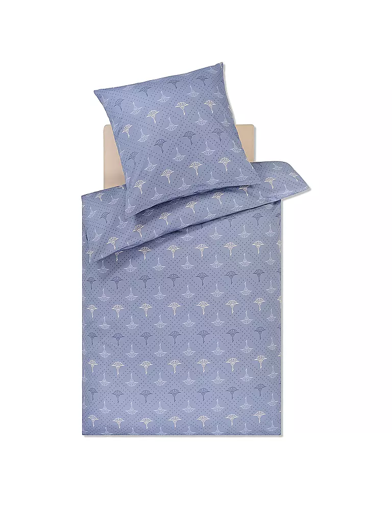JOOP | Satin-Bettwäsche CORNFLOWER CHARM 70x90 / 140x200cm Ocean  | Azul claro