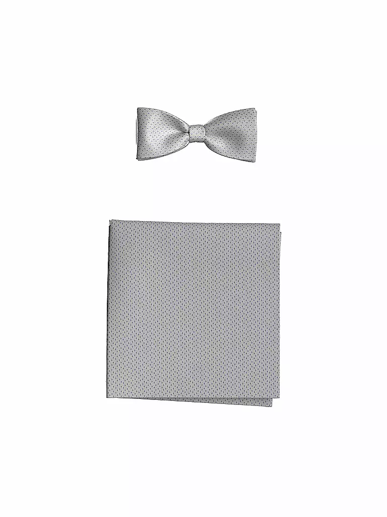 JOOP | Set de regalo de pajarita y pañuelo de bolsillo | Gris claro