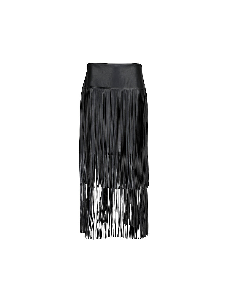 Joseph Ribkoff Falda midi efecto piel negro