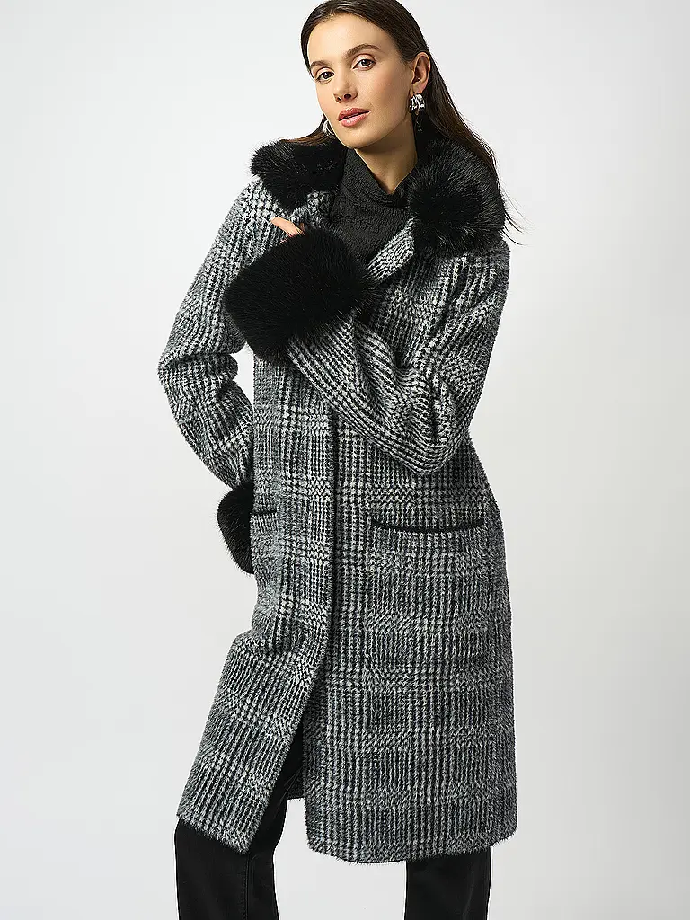 JOSEPH RIBKOFF | Abrigo
Marca: JOSEPH RIBKOFF
Color: negro
Categorías: Moda,Mujer

Largo de manga: Manga larga
Material: Piel sintética,Nylon
Forma del cuello: Cuello de solapa
Diseño: A cuadros
Ajuste (Prenda exterior): Regular
Estilo: Glamour
Detalles: Bolsillos inse | 