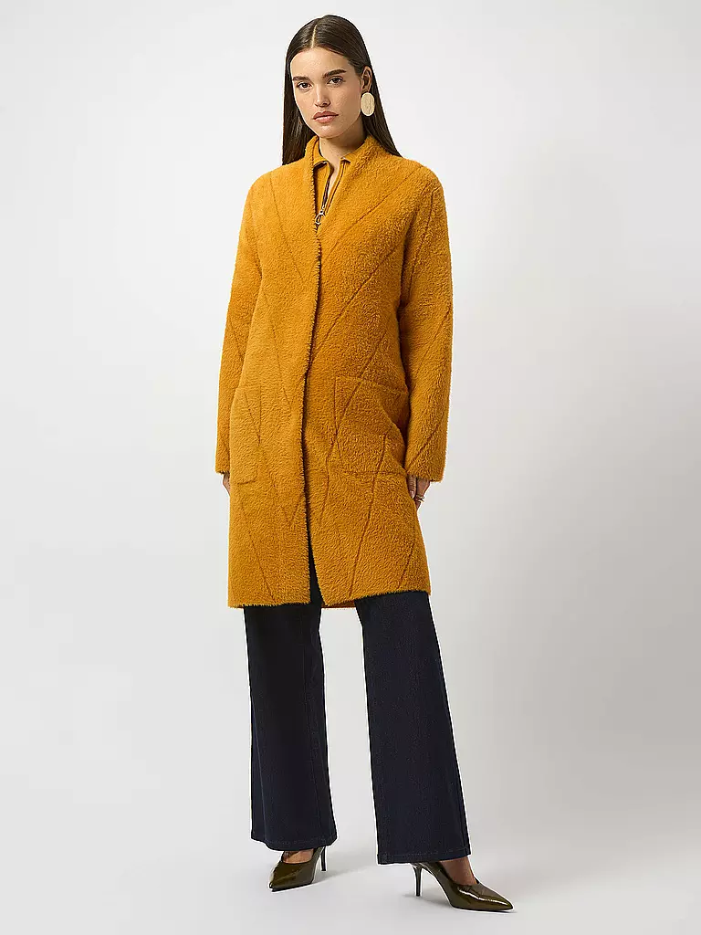 JOSEPH RIBKOFF | Abrigo con aspecto de piel | Mostaza