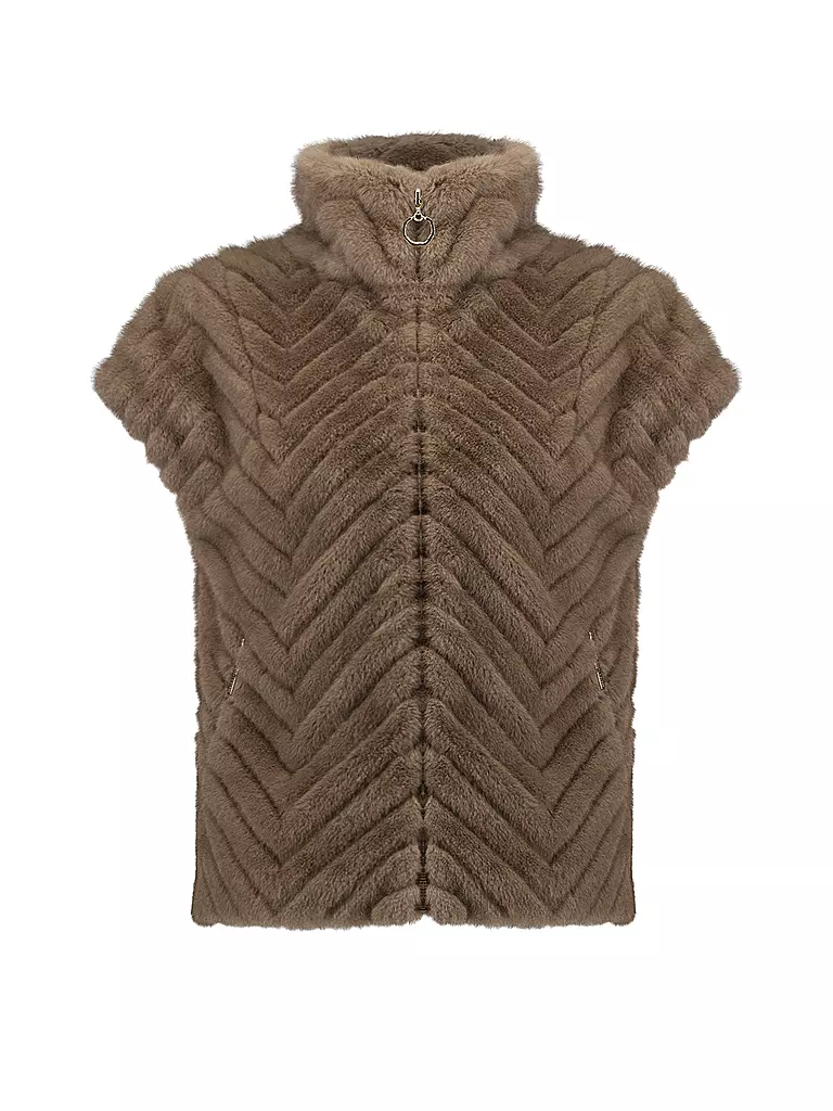 JOSEPH RIBKOFF | Chaleco con aspecto de piel | Camel