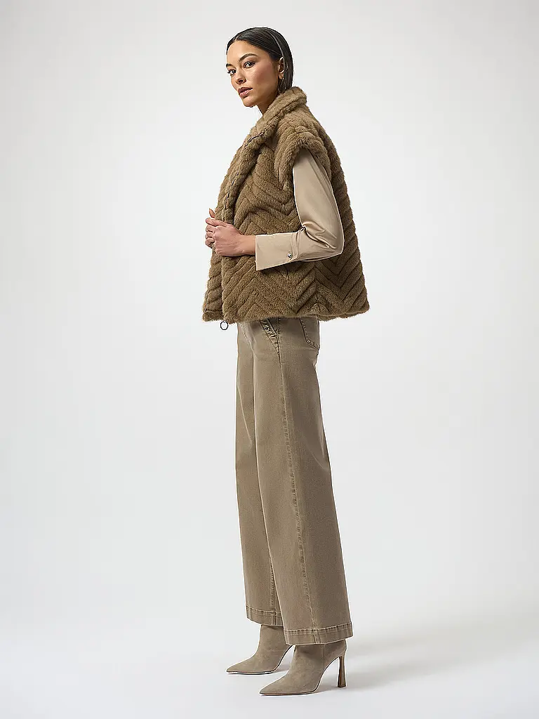 JOSEPH RIBKOFF | Chaleco con aspecto de piel | Camel