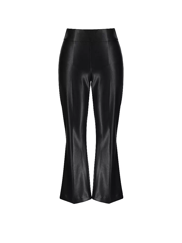 JOSEPH RIBKOFF | Pantalones de Imitación de Cuero Corte Bootcut 7/8 | Negro