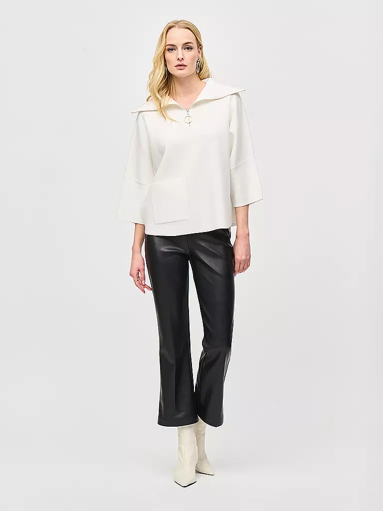 JOSEPH RIBKOFF | Pantalones de Imitación de Cuero Corte Bootcut 7/8 | Negro
