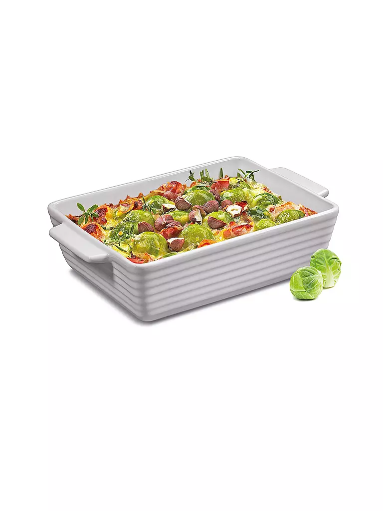 KÜCHENPROFI | Fuente para gratinar BURGUND rectangular 17cm/0,75 l Blanco | Blanco