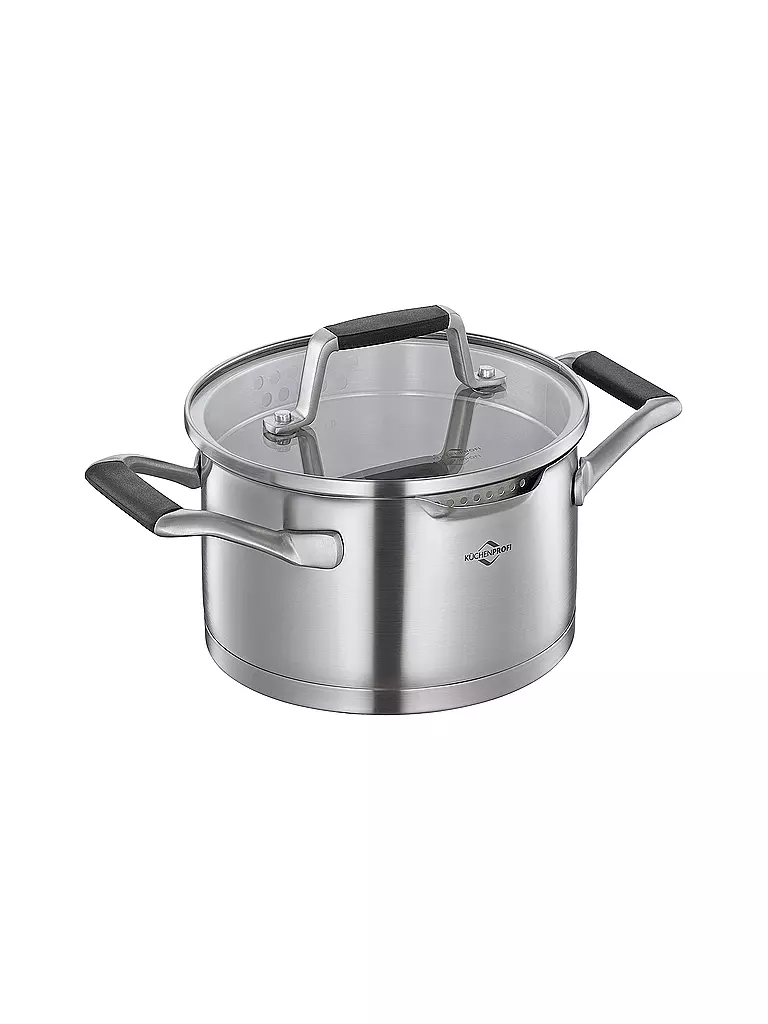 KÜCHENPROFI | Kochtopf  16cm/1,7l BOLOGNA Edelstahl/Schwarz | Plata