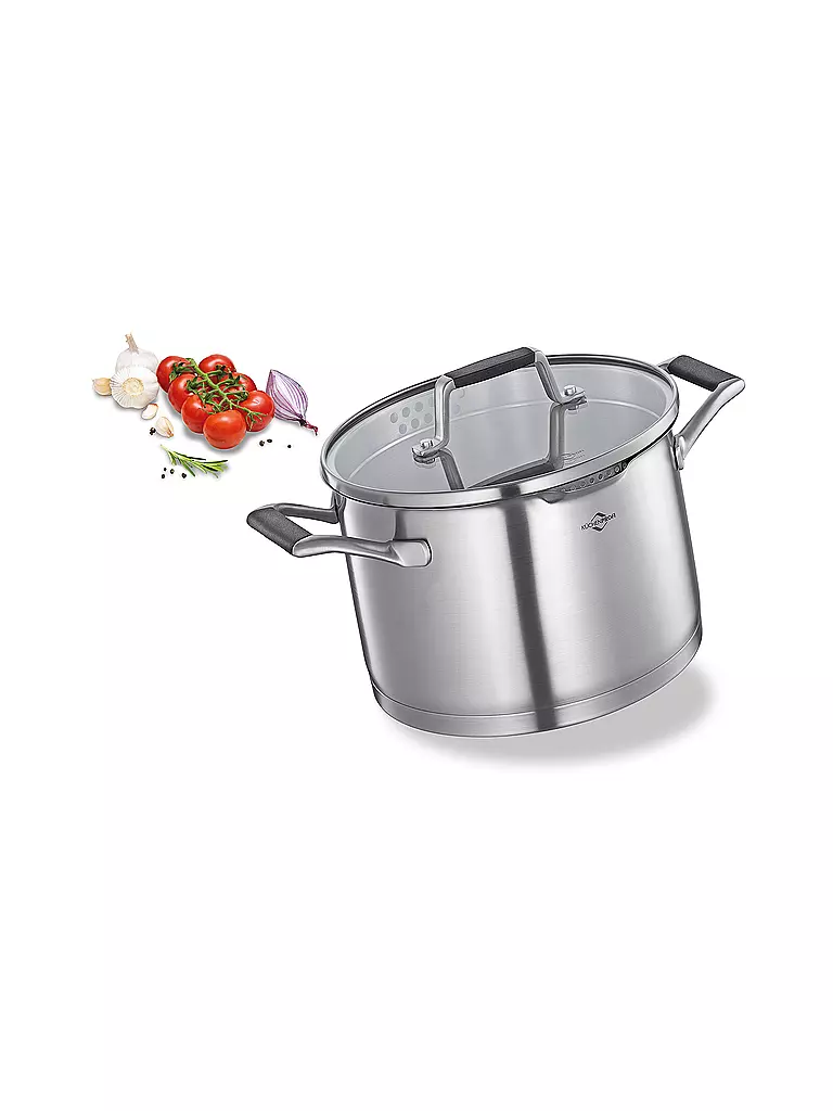 KÜCHENPROFI | Olla  20cm/4l BOLOGNA Acero inoxidable/Negro | Plata