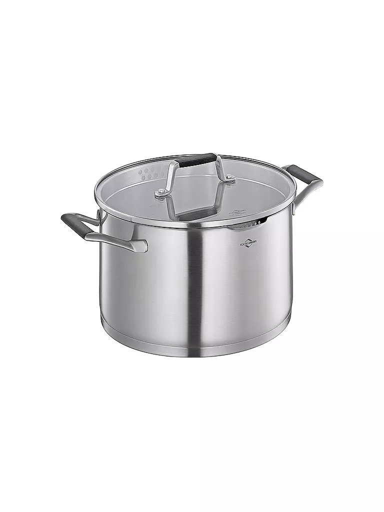 KÜCHENPROFI | Olla  24cm/6,7l BOLOGNA Acero inoxidable/Negro | Plata