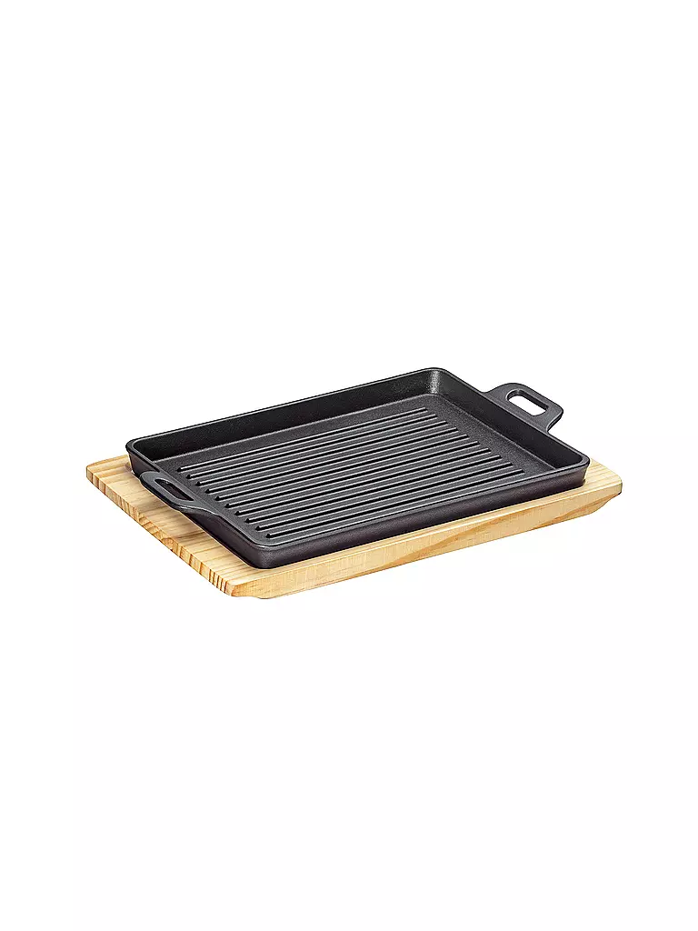 KÜCHENPROFI | Plato para parrilla/servir 32x22xm de hierro fundido / Negro | Negro