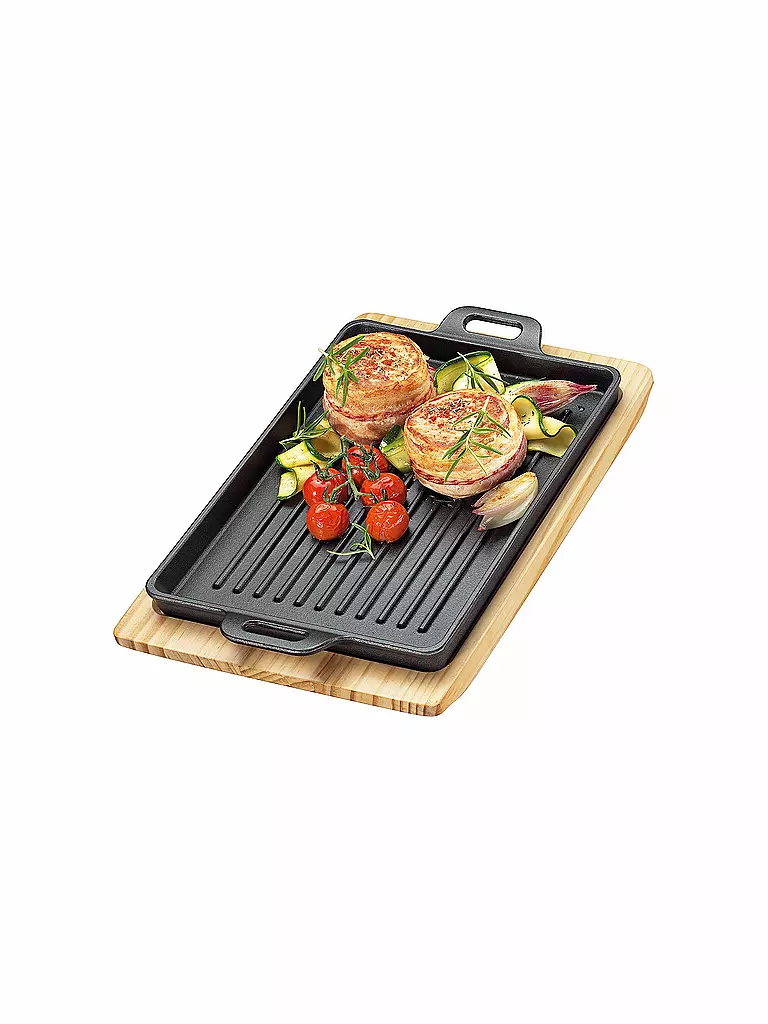 KÜCHENPROFI | Plato para parrilla/servir 32x22xm de hierro fundido / Negro | Negro