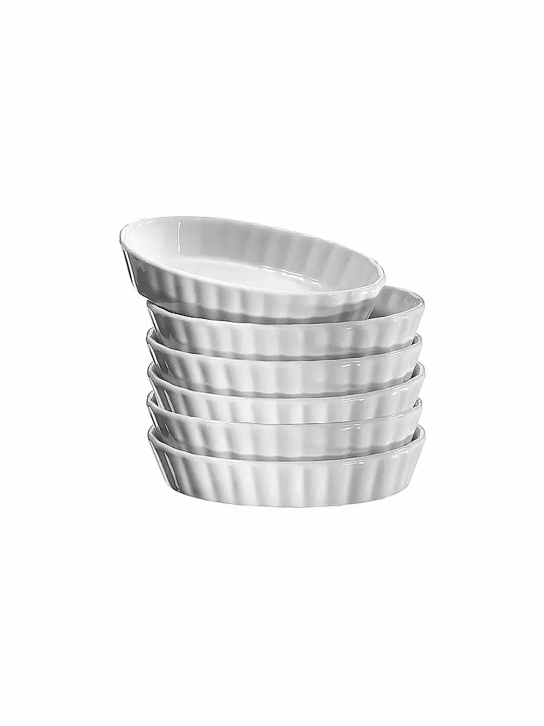 KÜCHENPROFI | Set de 6 cuencos para crème brûlée | Blanco