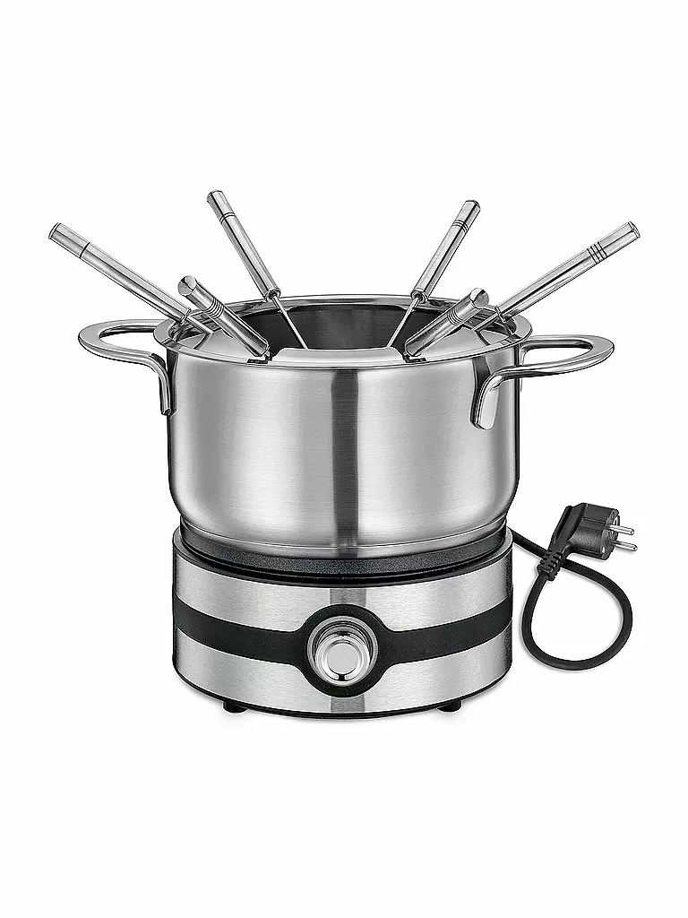KÜCHENPROFI | Set de fondue BASEL eléctrico de acero inoxidable | Plata