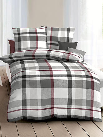 KAEPPEL | Ropa de cama de franela MADRAS KARO 70x90cm/140x200cm Rubí