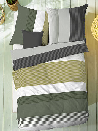 KAEPPEL | Ropa de cama de franela PROGRESS 70x90cm/140x200cm Oliva