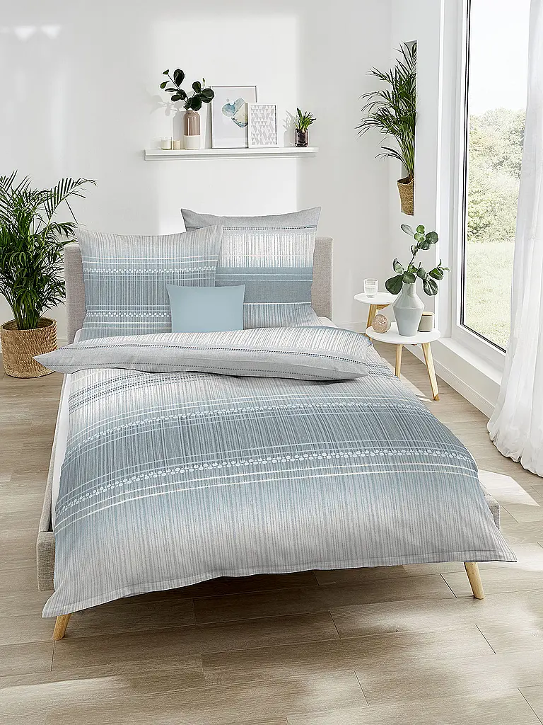 KAEPPEL | Ropa de cama de franela 70x90cm/140x200cm CHARISMA Grafito | Gris claro