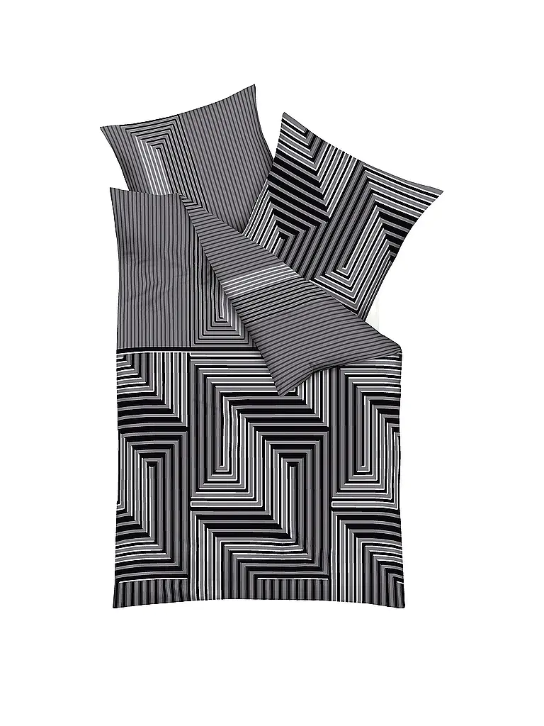 KAEPPEL | Ropa de cama de franela 70x90cm/140x200cm ESCAPE Negro | Negro