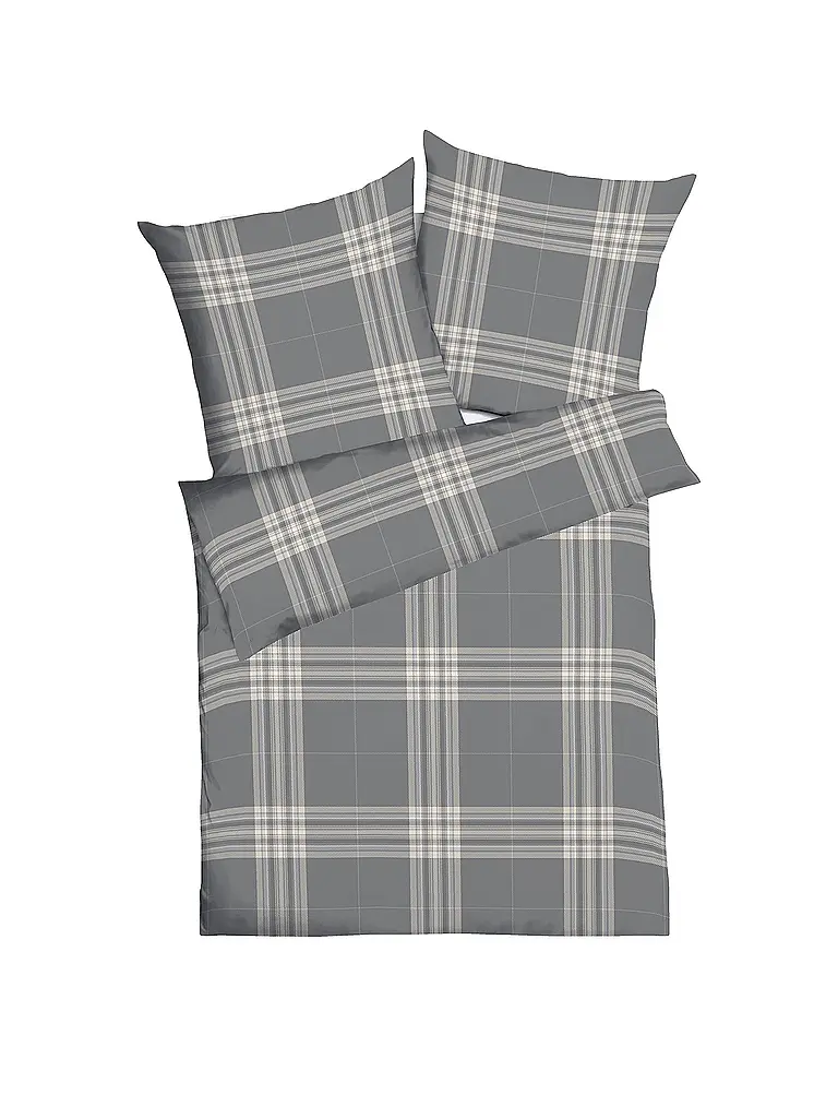 KAEPPEL | Ropa de cama de franela 70x90cm/140x200cm PURE Antracita | Gris