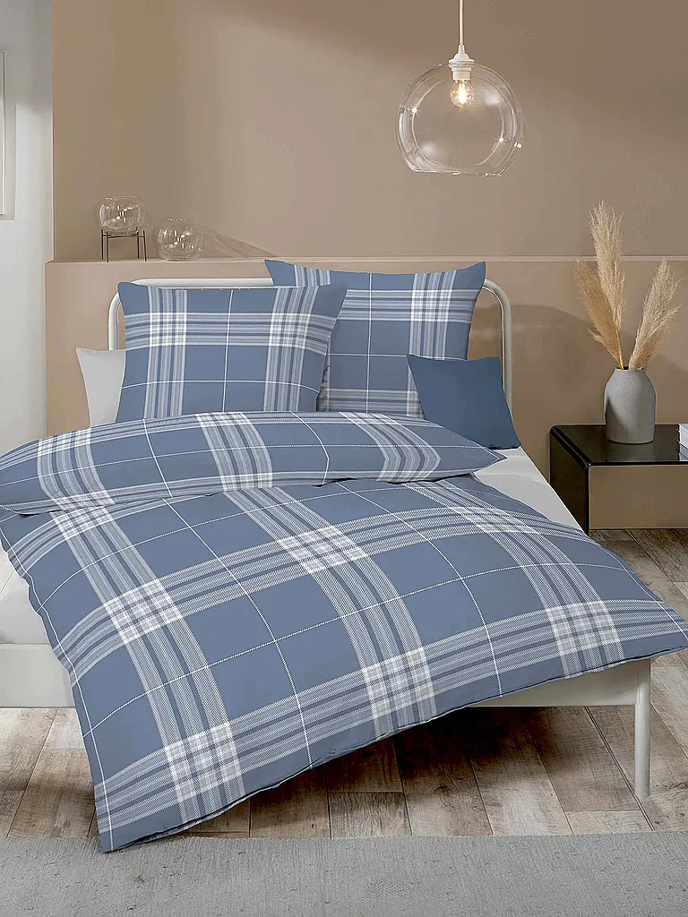 KAEPPEL | Ropa de cama de franela 70x90cm/140x200cm PURE Azul | Azul oscuro