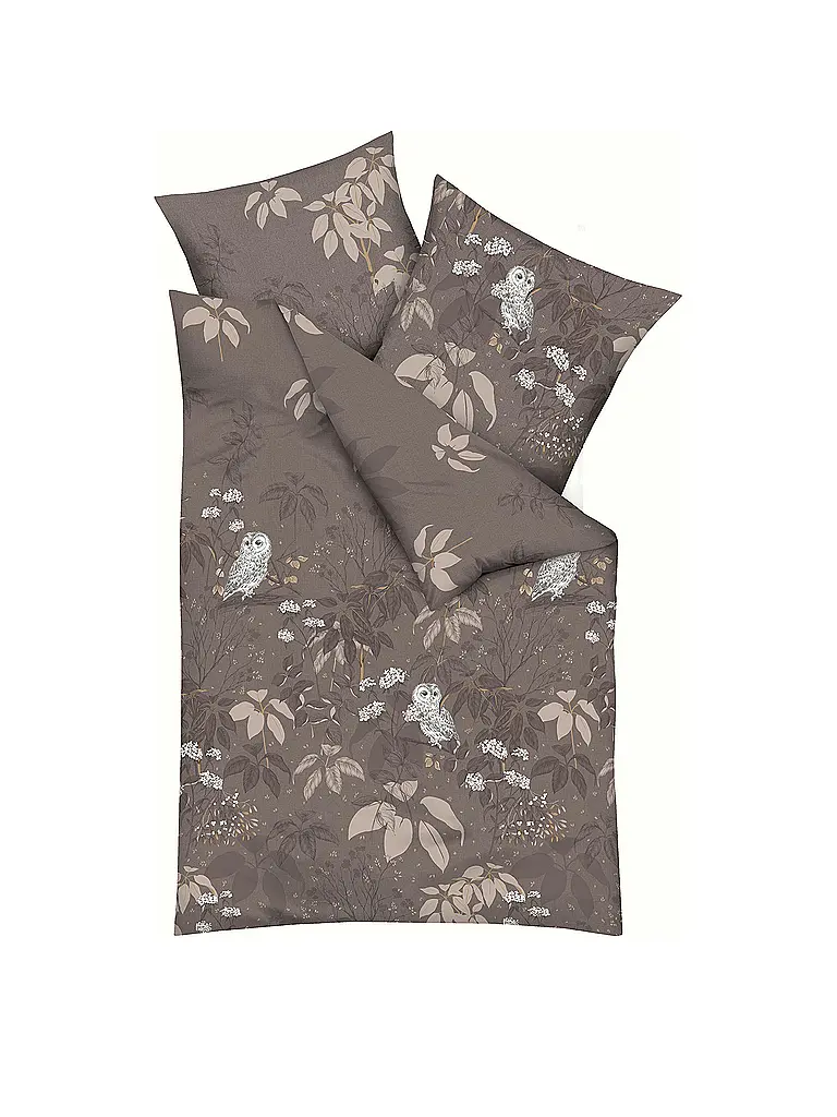 KAEPPEL | Ropa de cama de franela 70x90cm/140x200cm SCHNEEEULE Marrón | Marrón