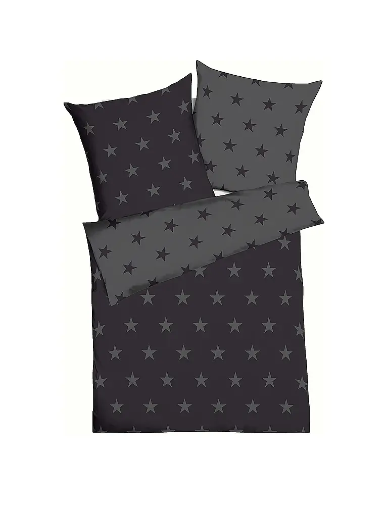 KAEPPEL | Ropa de cama de franela 70x90cm/140x200cm STARS Zinn | Gris