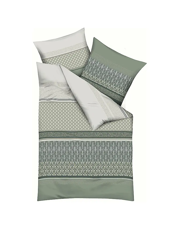 KAEPPEL | Ropa de cama de franela 70x90cm/140x200cm VALENCIA Jade | Verde claro