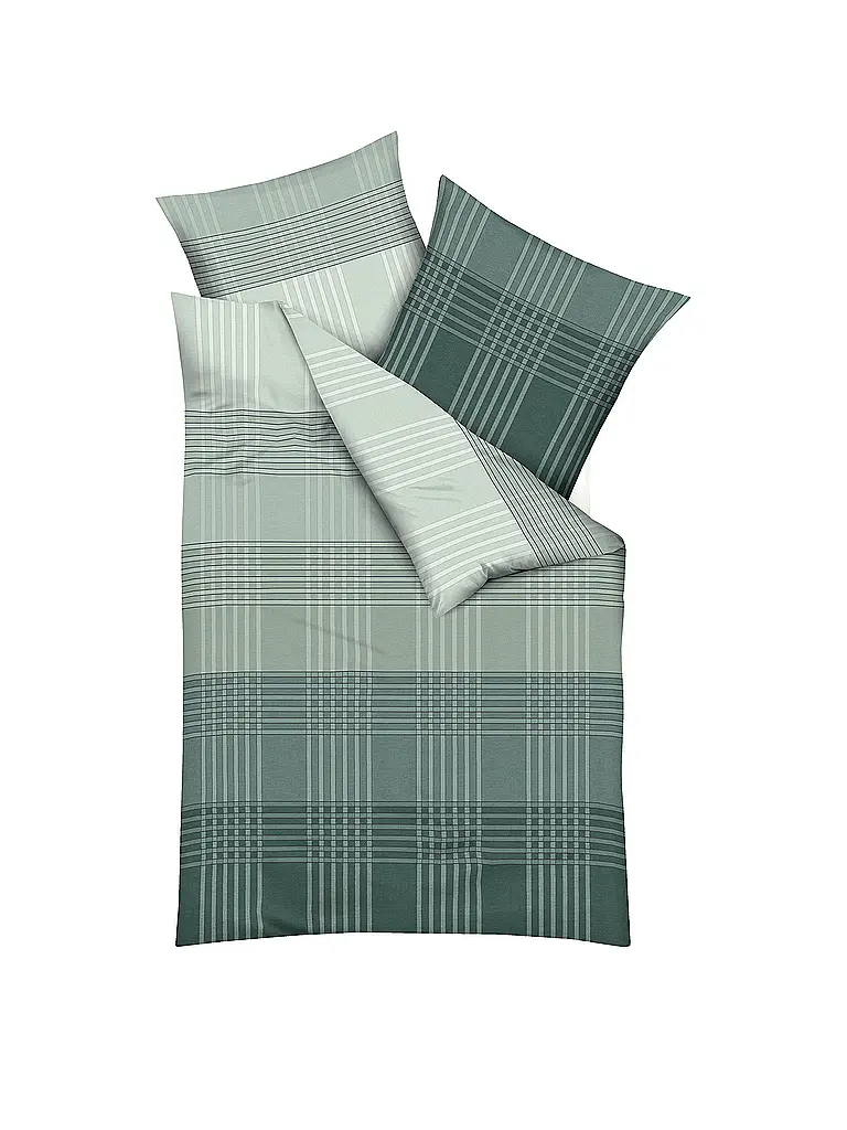 KAEPPEL | Ropa de cama de franela 70x90cm/140x200cm ZONES Oliv | Verde oscuro