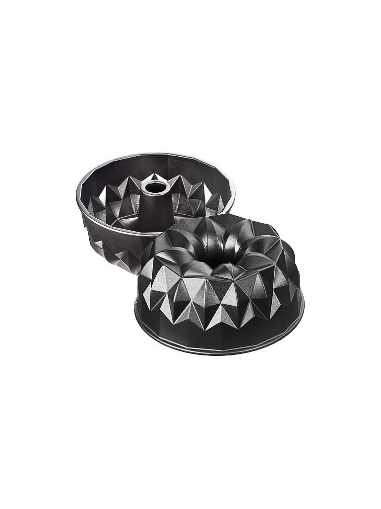 Molde de Gugelhupf geométrico de 25 cm antiadherente negro