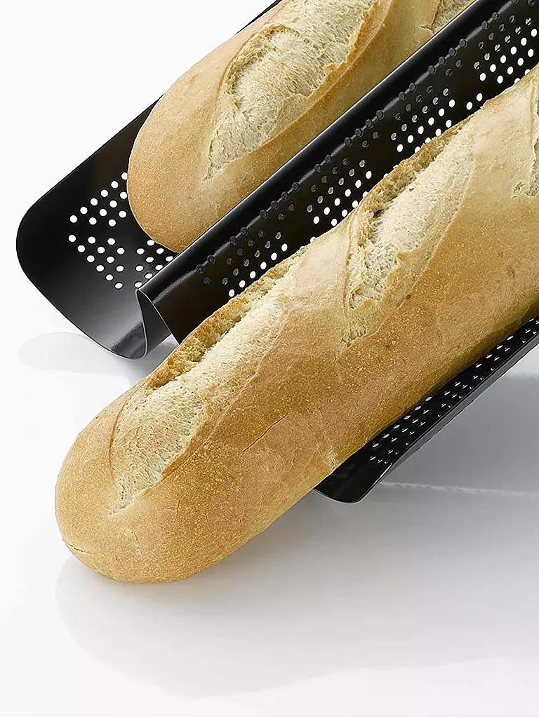 KAISER | Baguette Backblech perforado 40 x 20 cm Antiadherente | Negro