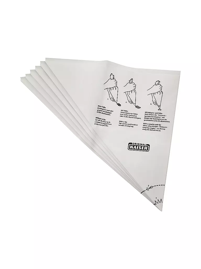 KAISER | Manga pastelera desechable 6 unidades | Blanco