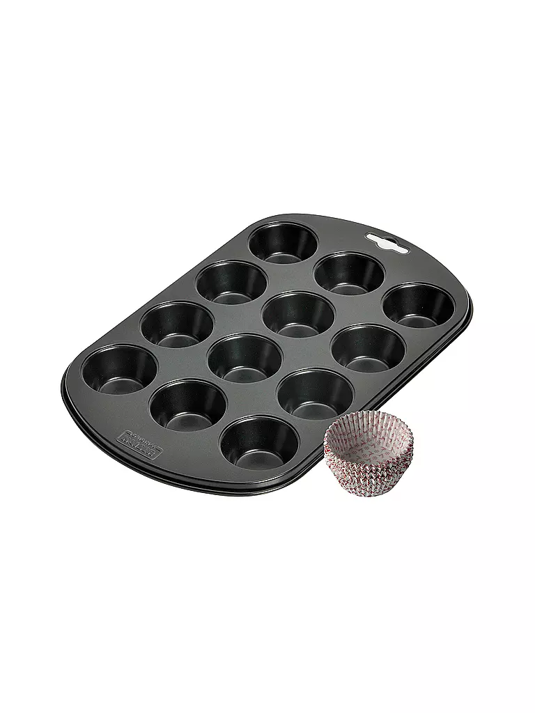 KAISER | Molde para 12 muffins X-MAS antiadherente | Negro