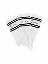 KARL KANI | Socken Signature Stripe 3-er Pkg. white black | Blanco