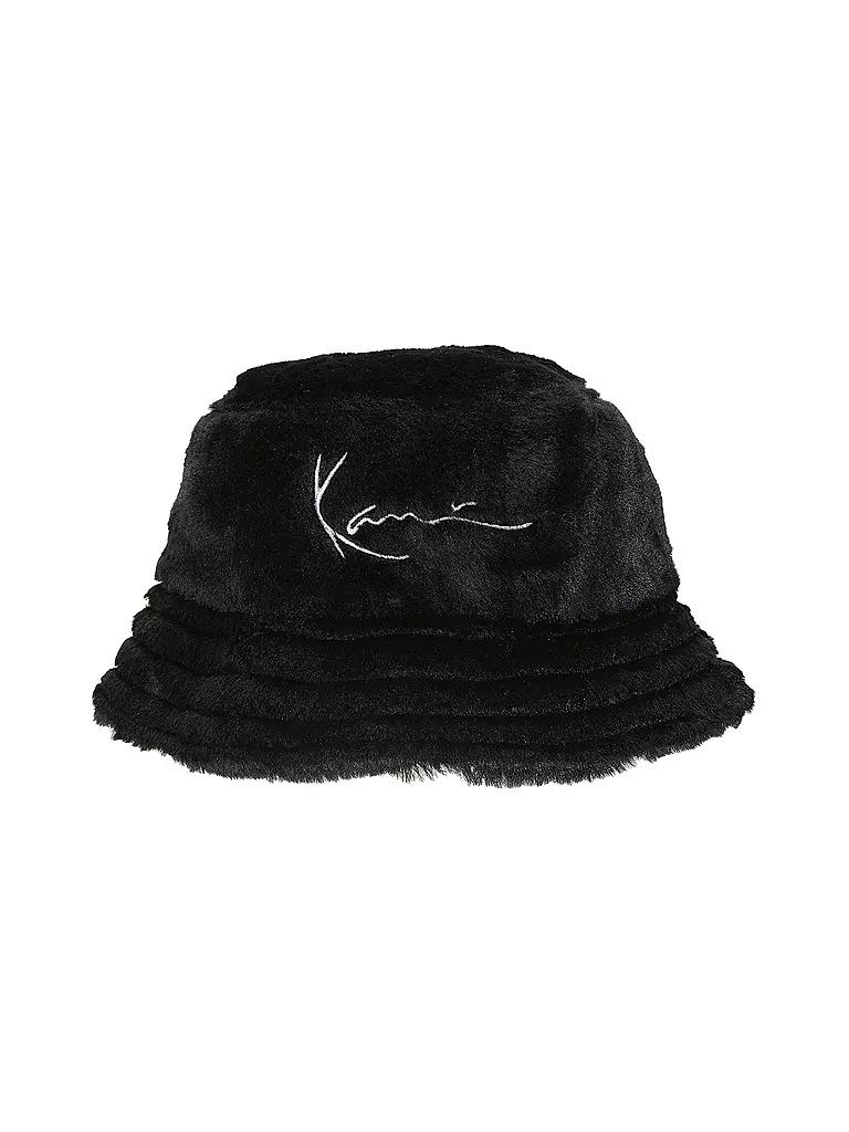 KARL KANI | Sombrero de pescador - Bucket Hat con aspecto de piel | Negro
