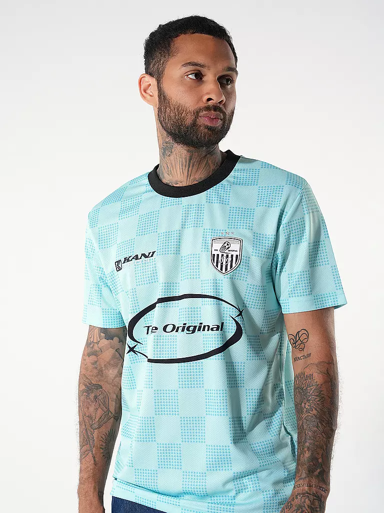 KARL KANI | T-Shirt SPORT STAR CHECK TRIKOT | Azul claro