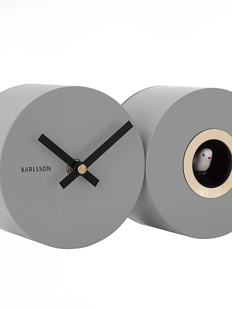 KARLSSON | Reloj de pared CUCKOO DUO Grey | Gris claro