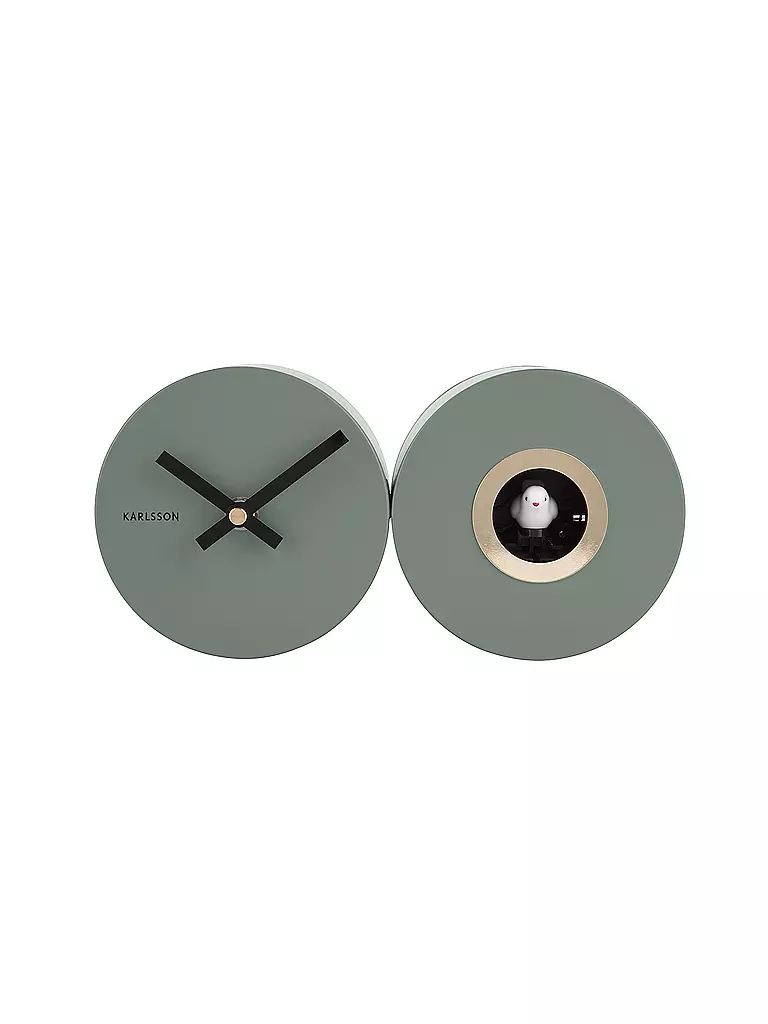 KARLSSON | Wanduhr CUCKOO DUO Jungle Green | Verde oscuro