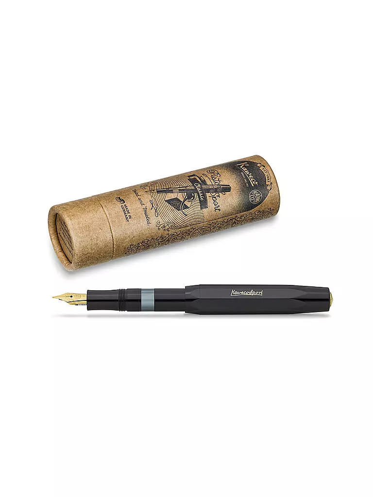 KAWECO | Pluma estilográfica Piston Sport Classic Black/Gold F | 