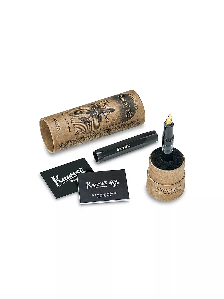 KAWECO | Pluma estilográfica Piston Sport Classic Black/Gold F | 
