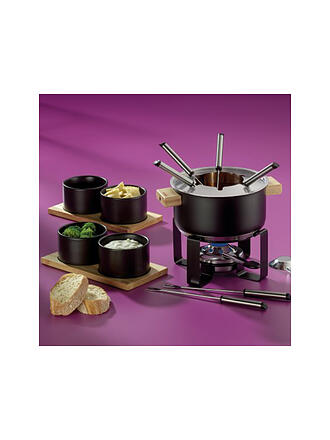 KELA | Set de fondue 16 piezas GUNTEN negro/acero inoxidable