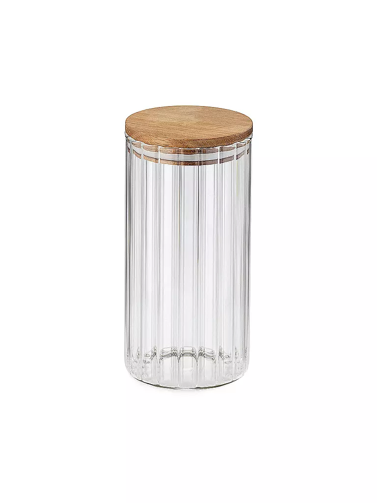 KELA | Bote de almacenamiento DOROTHEA 0,9 l Vidrio / Arce | Transparente