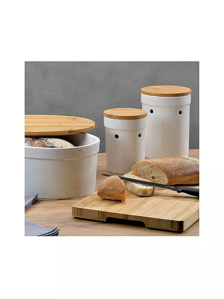 KELA | Brotkasten SALENA 36,5x23,5cm Keramik Weiss | 